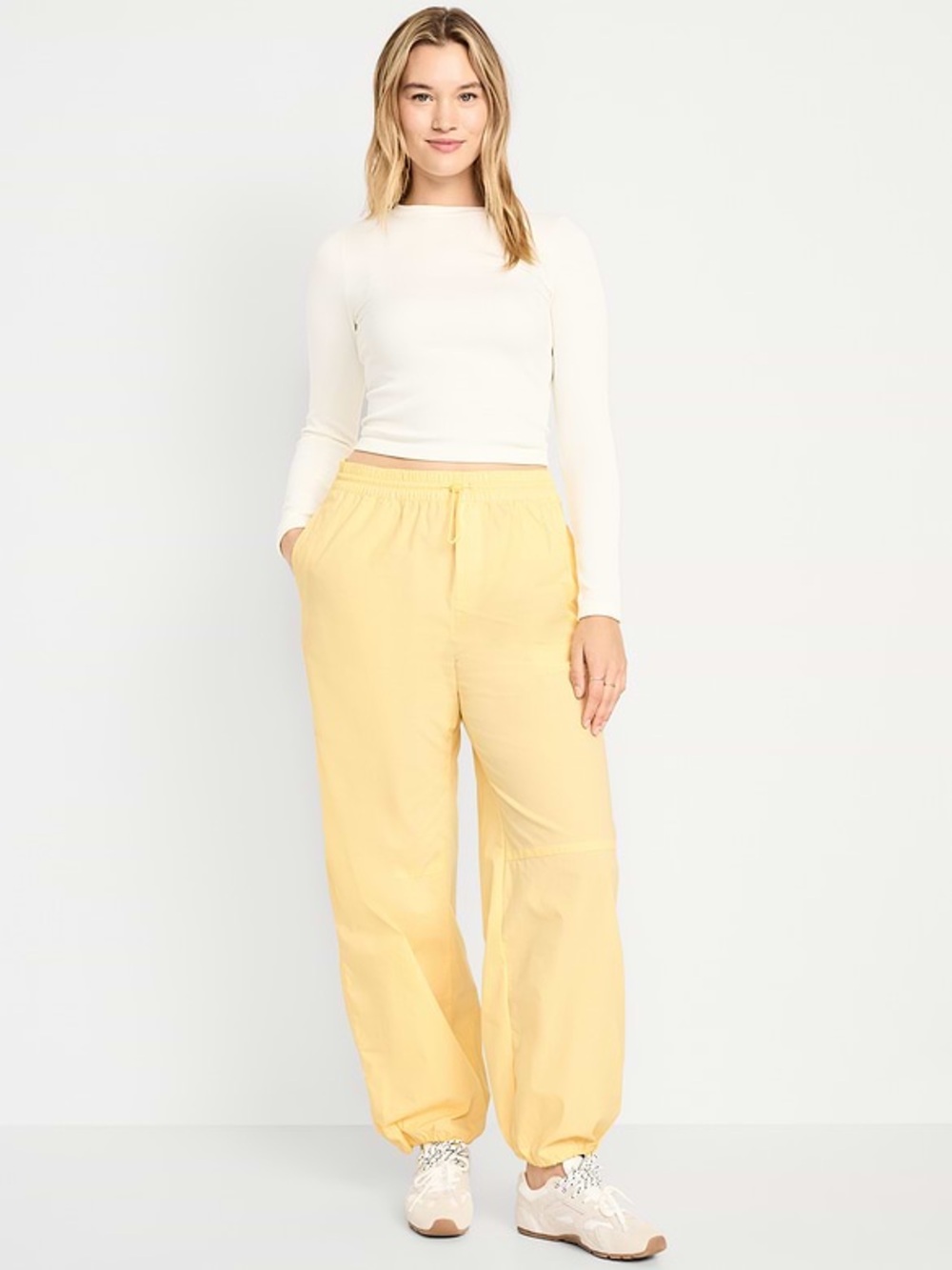 NWOT OLD NAVY Lightweight Pull-On Poplin Balloon Pants Butter Yellow XXL